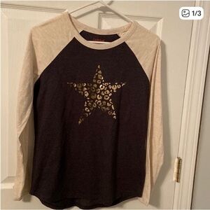 Girls Star print long sleeve tee Sz XL